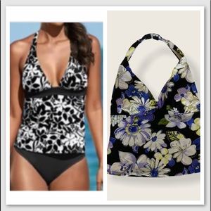 St. John’s Bay blue white Floral Tankini Size 18